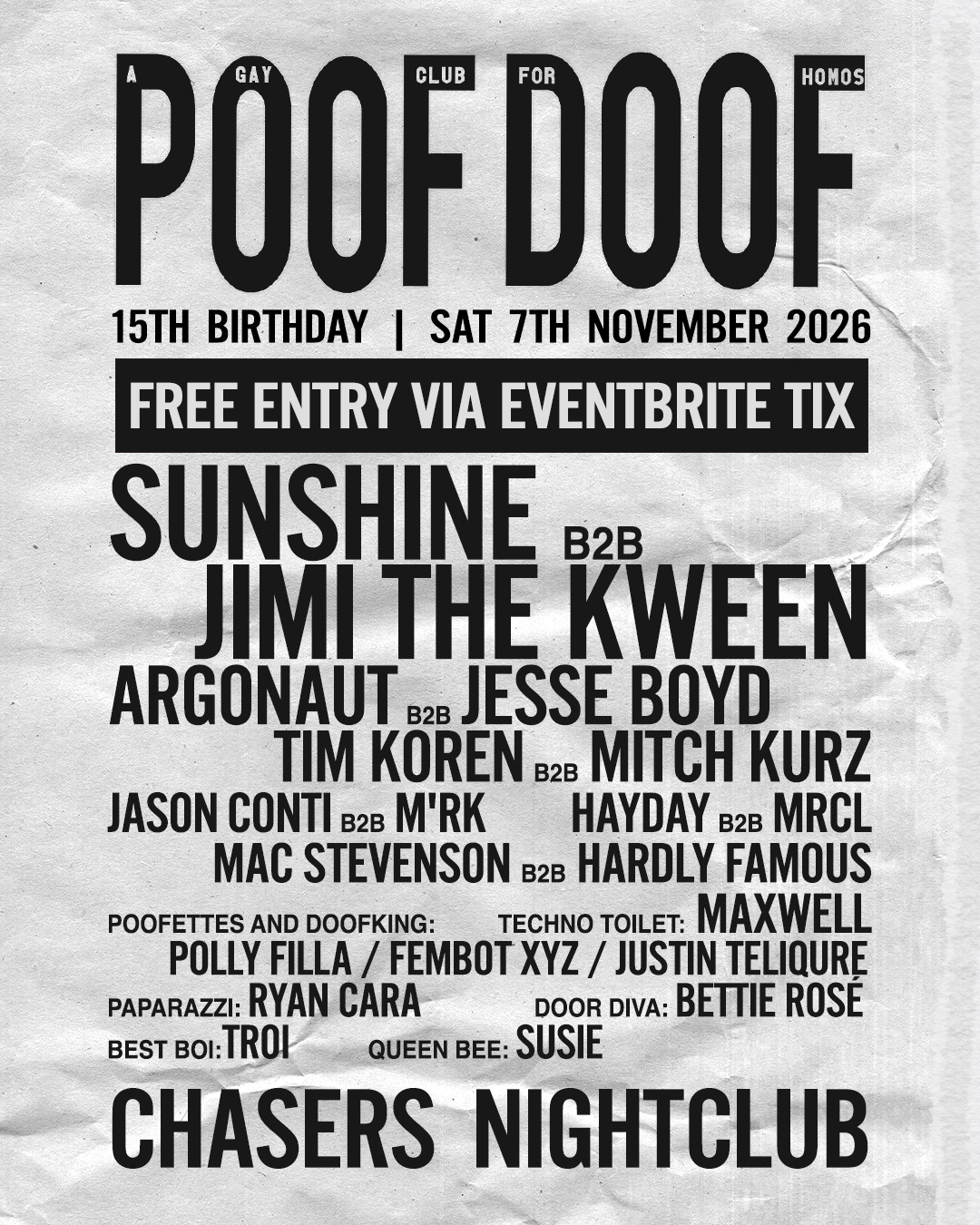 POOF DOOF 15th Birthday