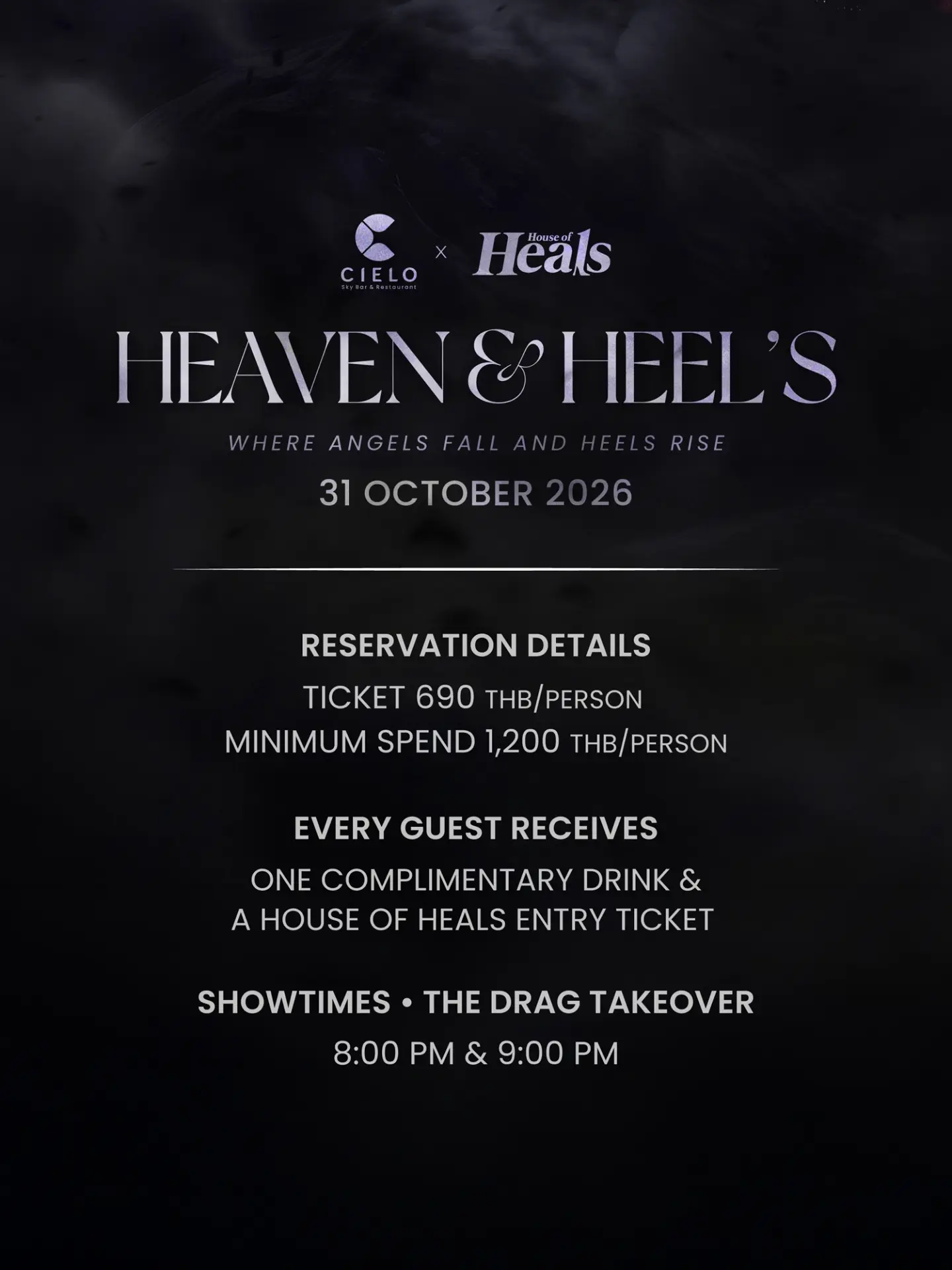 Cielo Sky Bar x House of Heals - "Where Angels Fall and Heels Rise